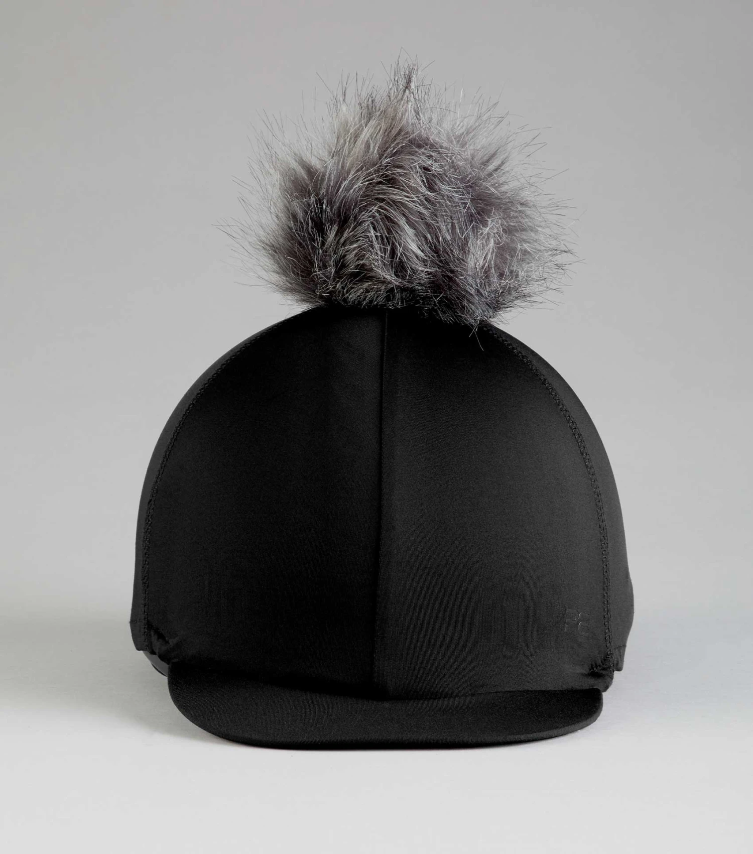 Jersey Hat Silk with Faux Fur Pom Pom Jersey Hat Silk With Faux Fur Pom Pom -Premier Equine Store Jersey Hat Silk with Faux Fur Pom Pom Black 4