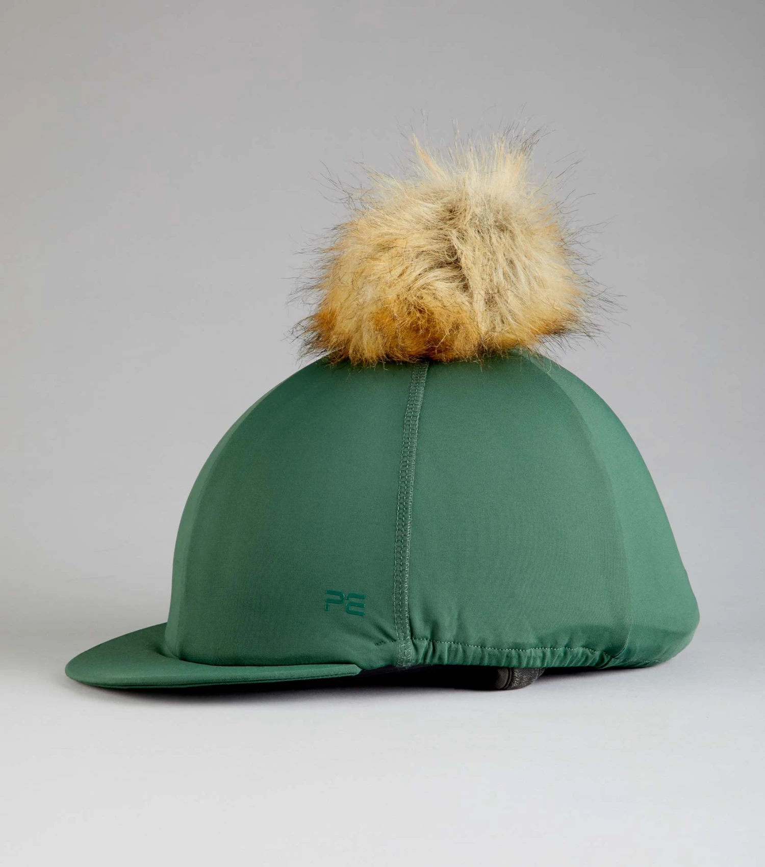 Jersey Hat Silk with Faux Fur Pom Pom Jersey Hat Silk With Faux Fur Pom Pom -Premier Equine Store Jersey Hat Silk with Faux Fur Pom Pom Green 1