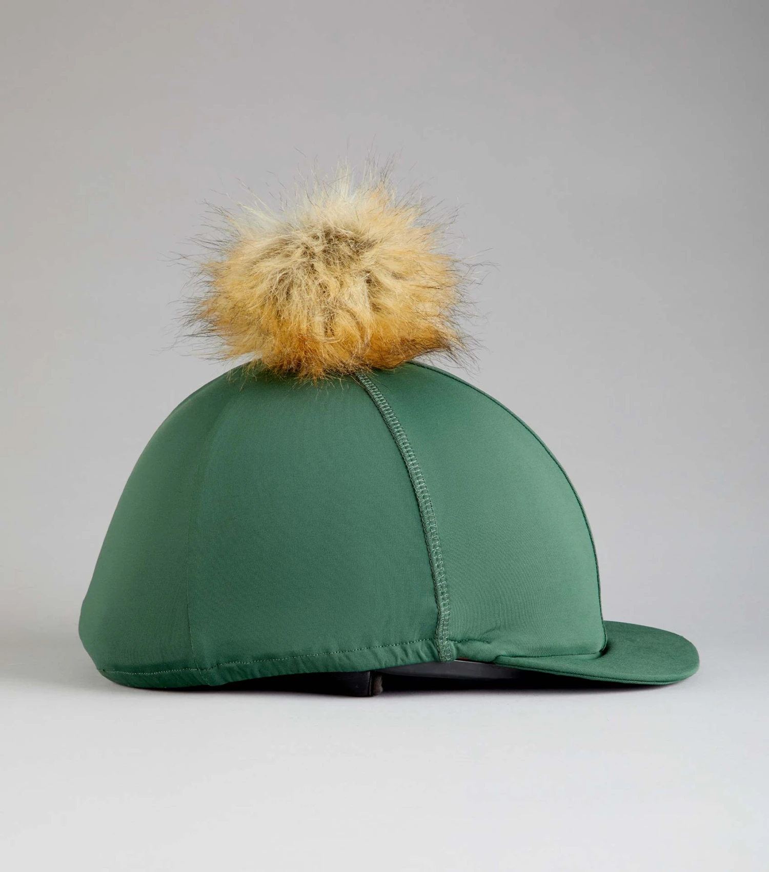 Jersey Hat Silk with Faux Fur Pom Pom Jersey Hat Silk With Faux Fur Pom Pom -Premier Equine Store Jersey Hat Silk with Faux Fur Pom Pom Green 3