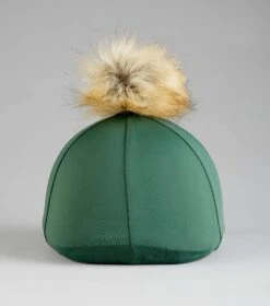 Jersey Hat Silk With Faux Fur Pom Pom 19 Jersey Hat Silk With Faux Fur Pom Pom -Premier Equine Store Jersey Hat Silk with Faux Fur Pom Pom Green 7