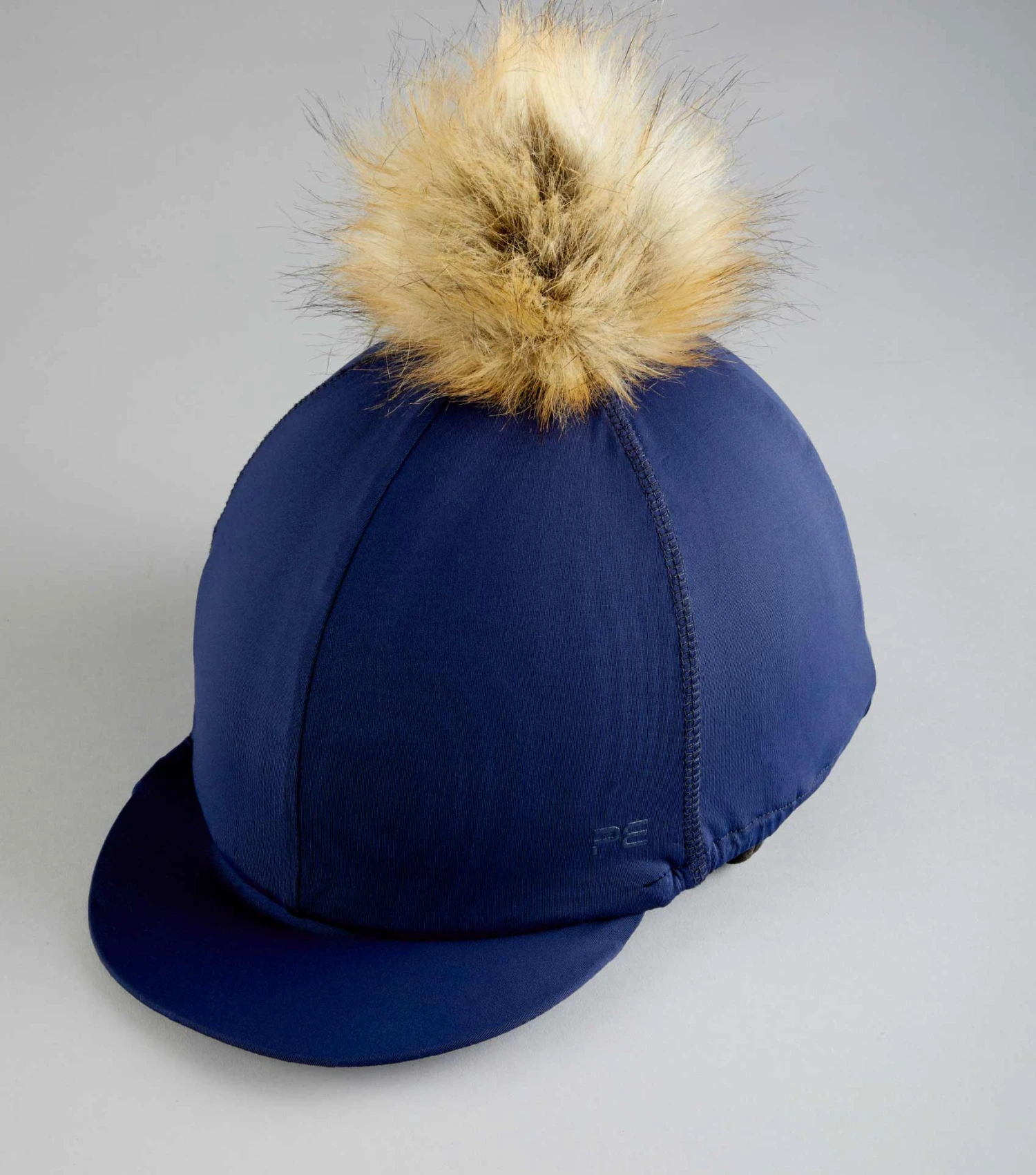 Jersey Hat Silk with Faux Fur Pom Pom Jersey Hat Silk With Faux Fur Pom Pom -Premier Equine Store Jersey Hat Silk with Faux Fur Pom Pom Navy 5