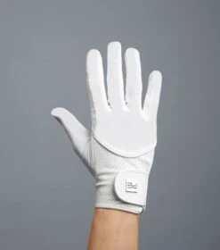 Presa Junior Mesh Competition Riding Gloves -Premier Equine Store Junior Presa White image5