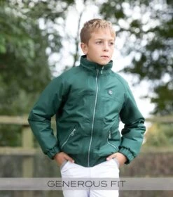 Junior Pro Rider Unisex Riding Jacket 21 Junior Pro Rider Unisex Riding Jacket -Premier Equine Store Kids Pro Rider Unisex Waterproof Riding Jacket Green 2