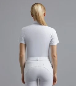 Luciana Ladies Short Sleeve Tie Shirt -Premier Equine Store Luciana White shirt 3