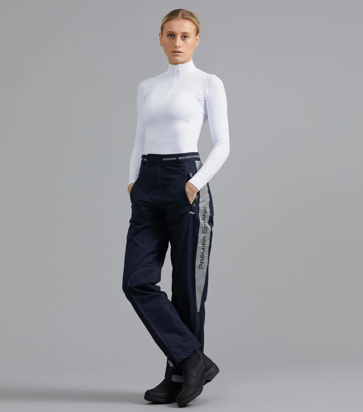Lumen Reflective Unisex Riding Trousers Lumen Reflective Unisex Riding Trousers -Premier Equine Store LumenWaterproofRidingTrousers Navy1