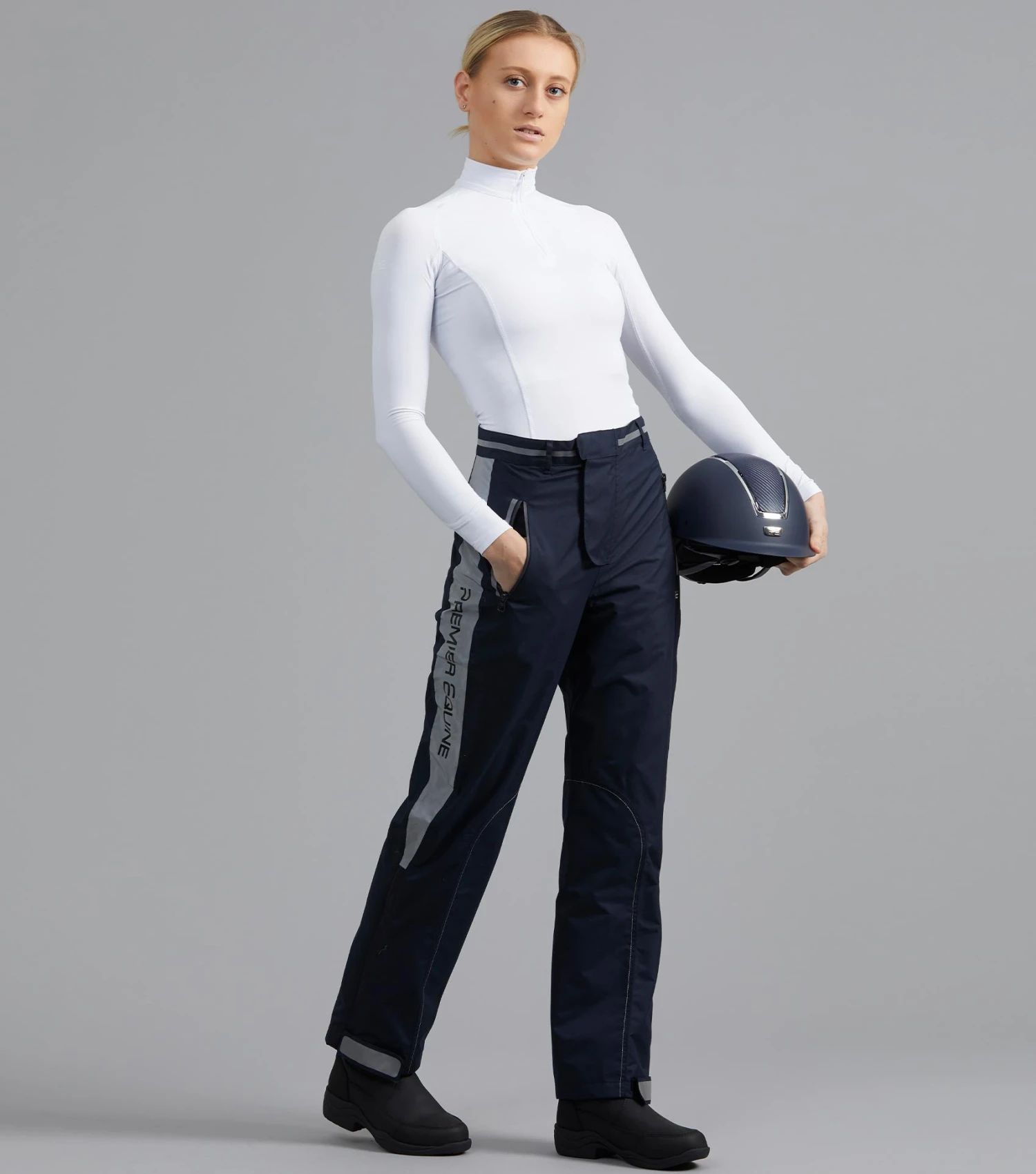 Lumen Reflective Unisex Riding Trousers Lumen Reflective Unisex Riding Trousers -Premier Equine Store LumenWaterproofRidingTrousers Navy2