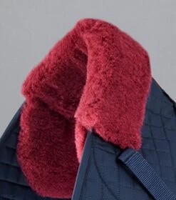 Merino Wool Saddle Pad - GP/Jump Numnah 10 Merino Wool Saddle Pad - GP/Jump Numnah -Premier Equine Store Merino Wool Half Lined GP Jump Numnah Navy Burgundy 3