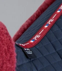 Merino Wool Saddle Pad - GP/Jump Numnah 11 Merino Wool Saddle Pad - GP/Jump Numnah -Premier Equine Store Merino Wool Half Lined GP Jump Numnah Navy Burgundy 4 46