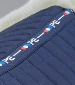 Merino Wool Saddle Pad - Half Pad -Premier Equine Store Merino Wool Half Pad Navy Natural 2