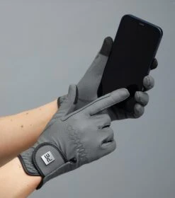 Metaro Ladies Riding Gloves -Premier Equine Store Metaro Glove Grey 2