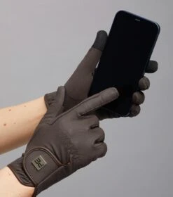 Metaro Ladies Riding Gloves -Premier Equine Store Metaro Gloves Brown 2