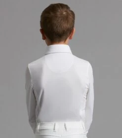 Mini Giulio Boy's Long Sleeve Show Shirt -Premier Equine Store MiniGiulioBoy sLongSleeveTieShirt White 3