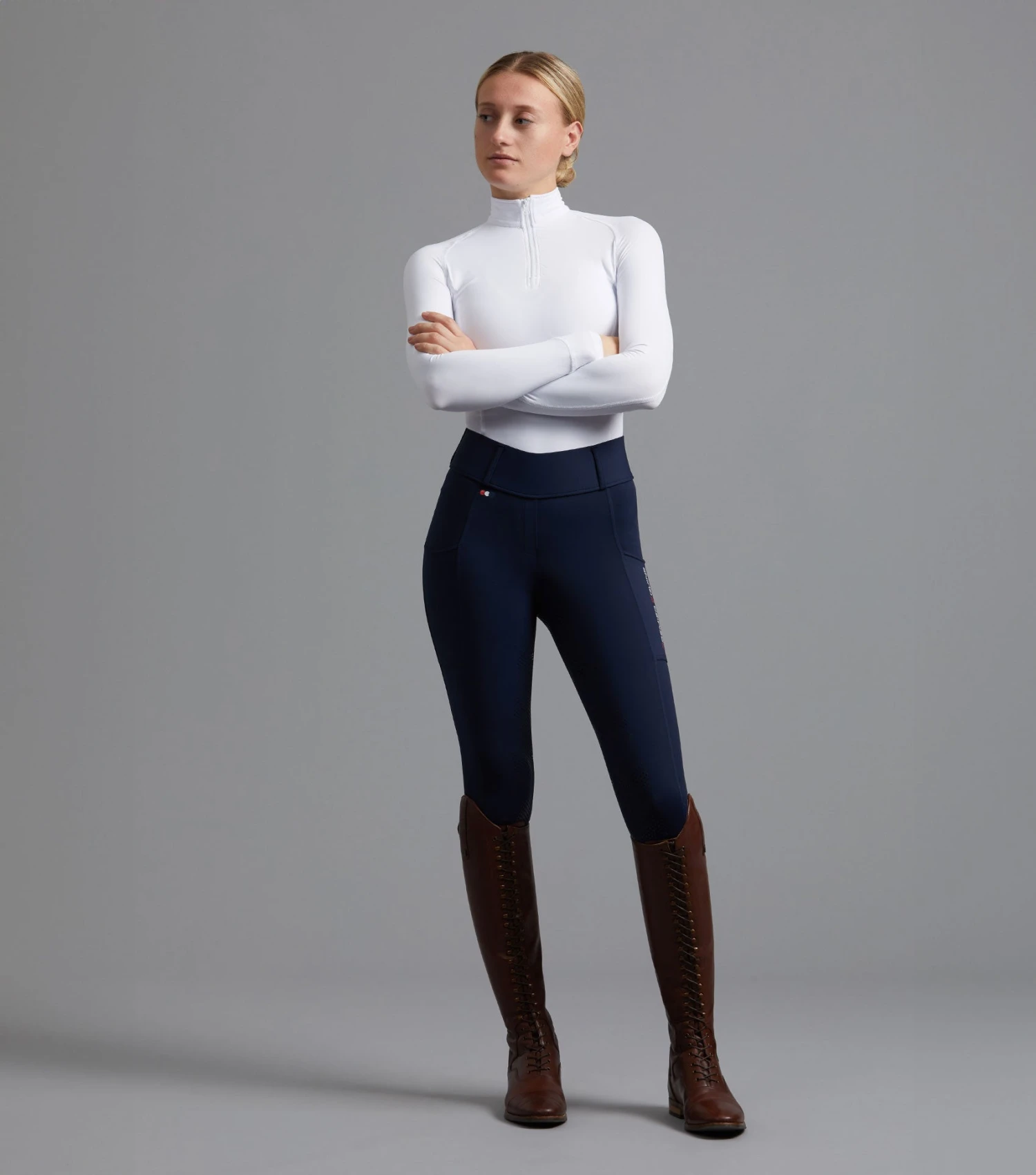 Mirillo Ladies Full Seat Gel Riding Tights Mirillo Ladies Full Seat Gel Riding Tights -Premier Equine Store Mirillo Navy 1