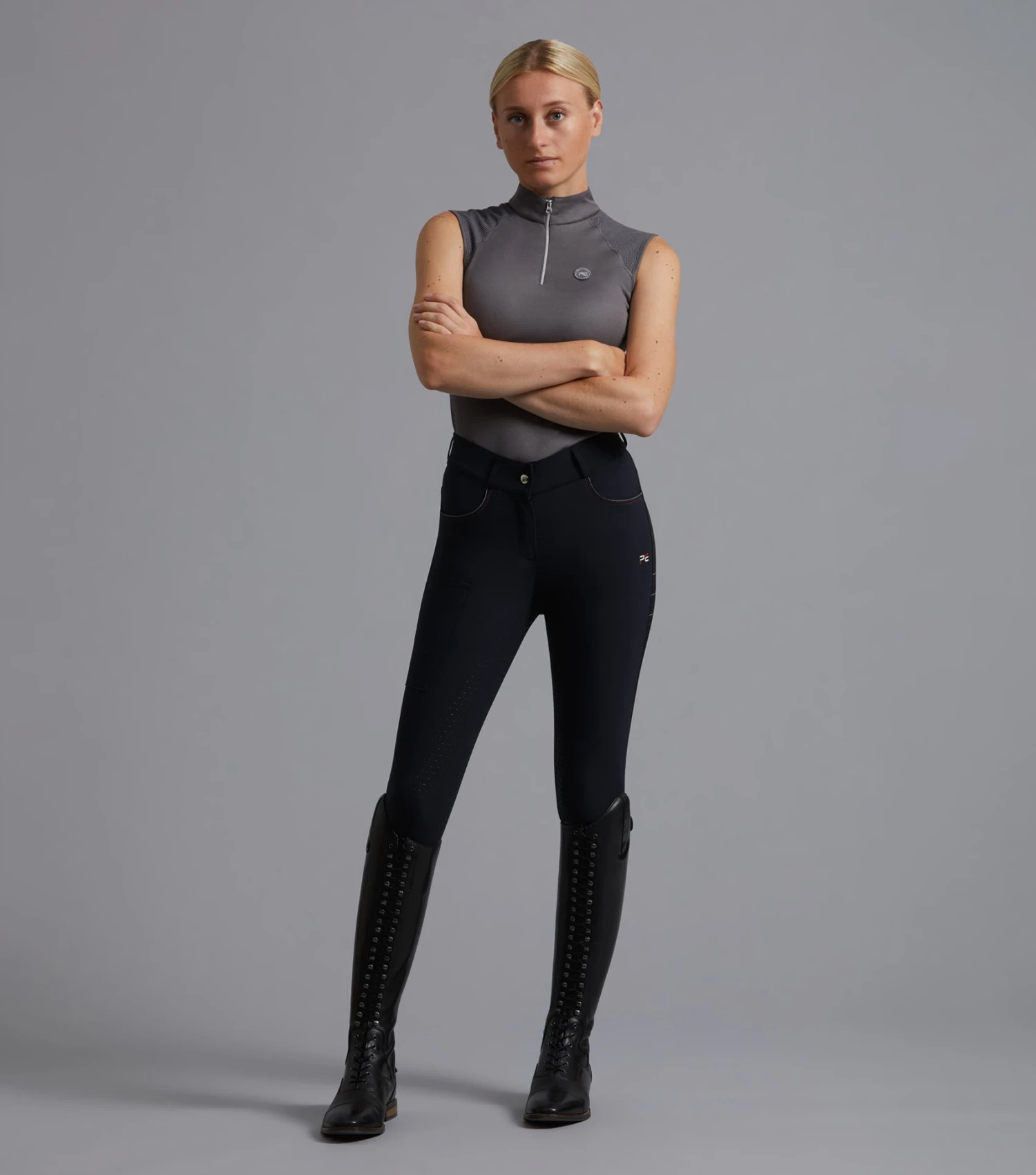 Moneta Ladies Riding Breeches Moneta Ladies Riding Breeches -Premier Equine Store Moneta Ladies Full Seat Gel Riding Breeches Anthracite 1
