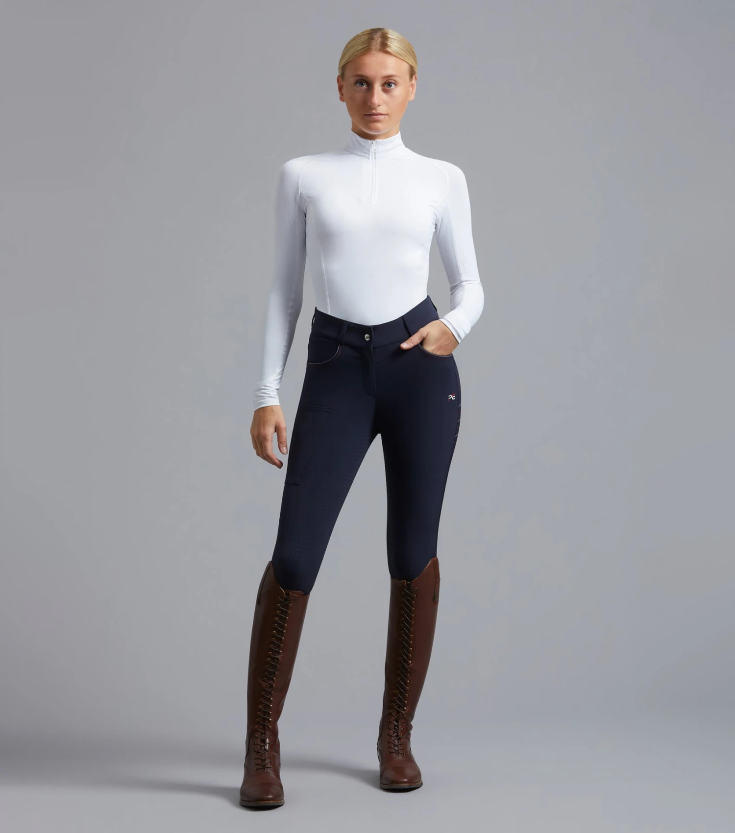Moneta Ladies Riding Breeches Moneta Ladies Riding Breeches -Premier Equine Store Moneta Ladies Full Seat Gel Riding Breeches Navy 1