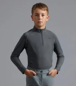 Junior Ombretta Technical Riding Top -Premier Equine Store Ombretta Junior Base Layer Grey 1