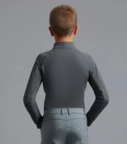 Junior Ombretta Technical Riding Top -Premier Equine Store Ombretta Junior Base Layer Grey 4