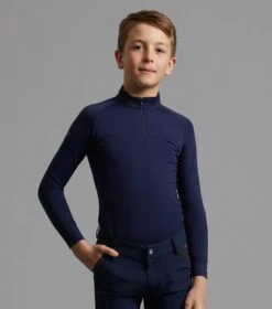 Junior Ombretta Technical Riding Top -Premier Equine Store Ombretta Junior Base Layer Navy 1