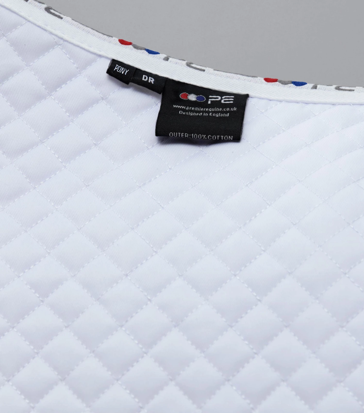 Pony Plain Cotton Dressage Square Pony Plain Cotton Dressage Square -Premier Equine Store Pony Plain Cotton Dressage Square White 6
