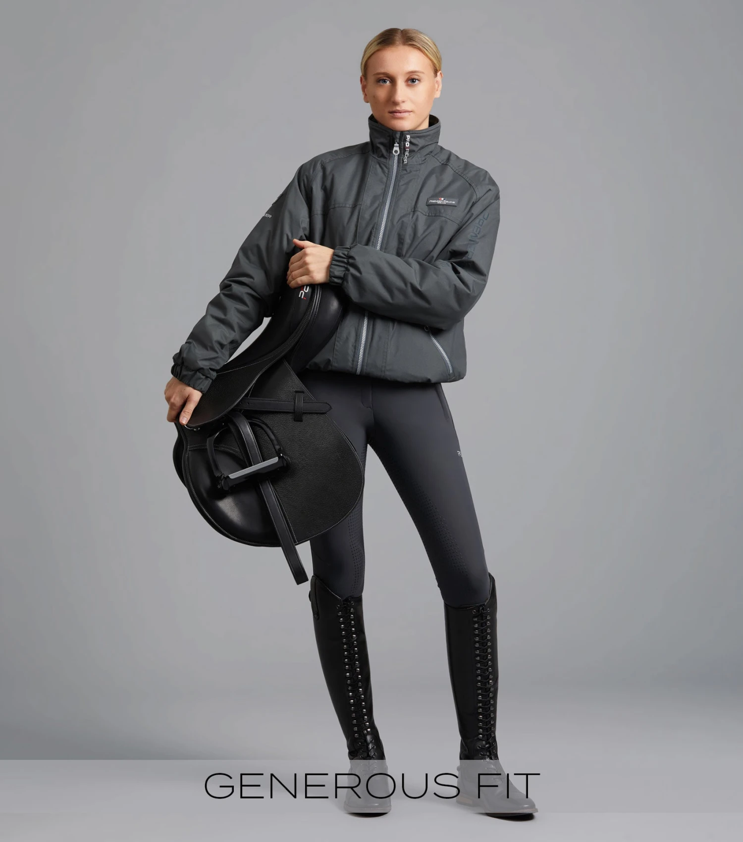 Pro Rider Unisex Waterproof Riding Jacket Pro Rider Unisex Waterproof Riding Jacket -Premier Equine Store Pro Rider Unisex Waterproof Riding Jacket Grey 2