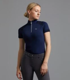 Remisa Ladies Technical Short Sleeve Riding Top 14 Remisa Ladies Technical Short Sleeve Riding Top -Premier Equine Store Remisa Ladies Technical Short Sleeved Riding Top Navy 1