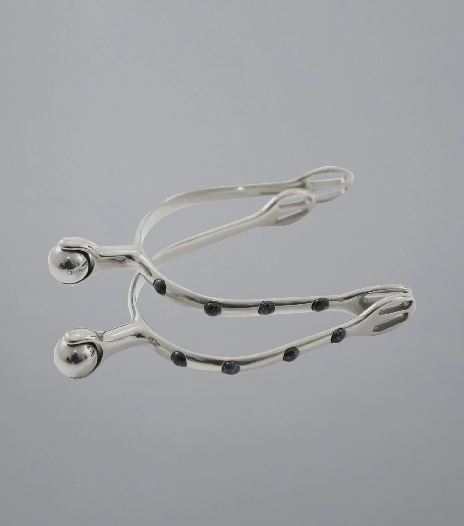 Roller Ball Spurs with Natural Stone - Black Roller Ball Spurs With Natural Stone - Black -Premier Equine Store RollerBallwithNaturalStone