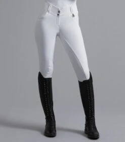 Sophia Ladies Full Seat High Waist Competition Riding Breeches -Premier Equine Store Sophia Breeches White 3