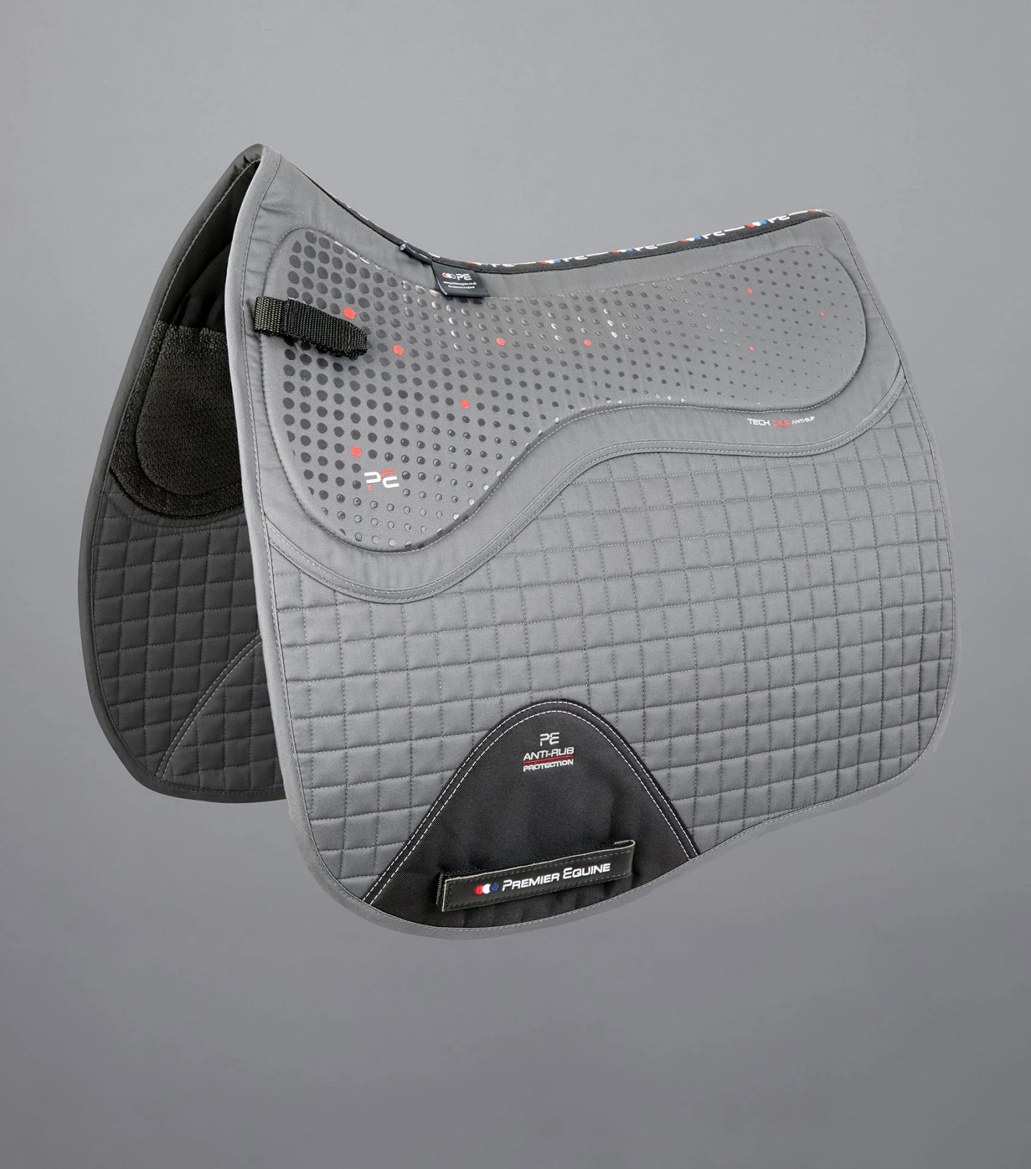 Close Contact Tech Grip Pro Anti-Slip Saddle Pad - Dressage Square Close Contact Tech Grip Pro Anti-Slip Saddle Pad - Dressage Square -Premier Equine Store Tech Grip Pro Anti Slip Dressage Square Grey 1
