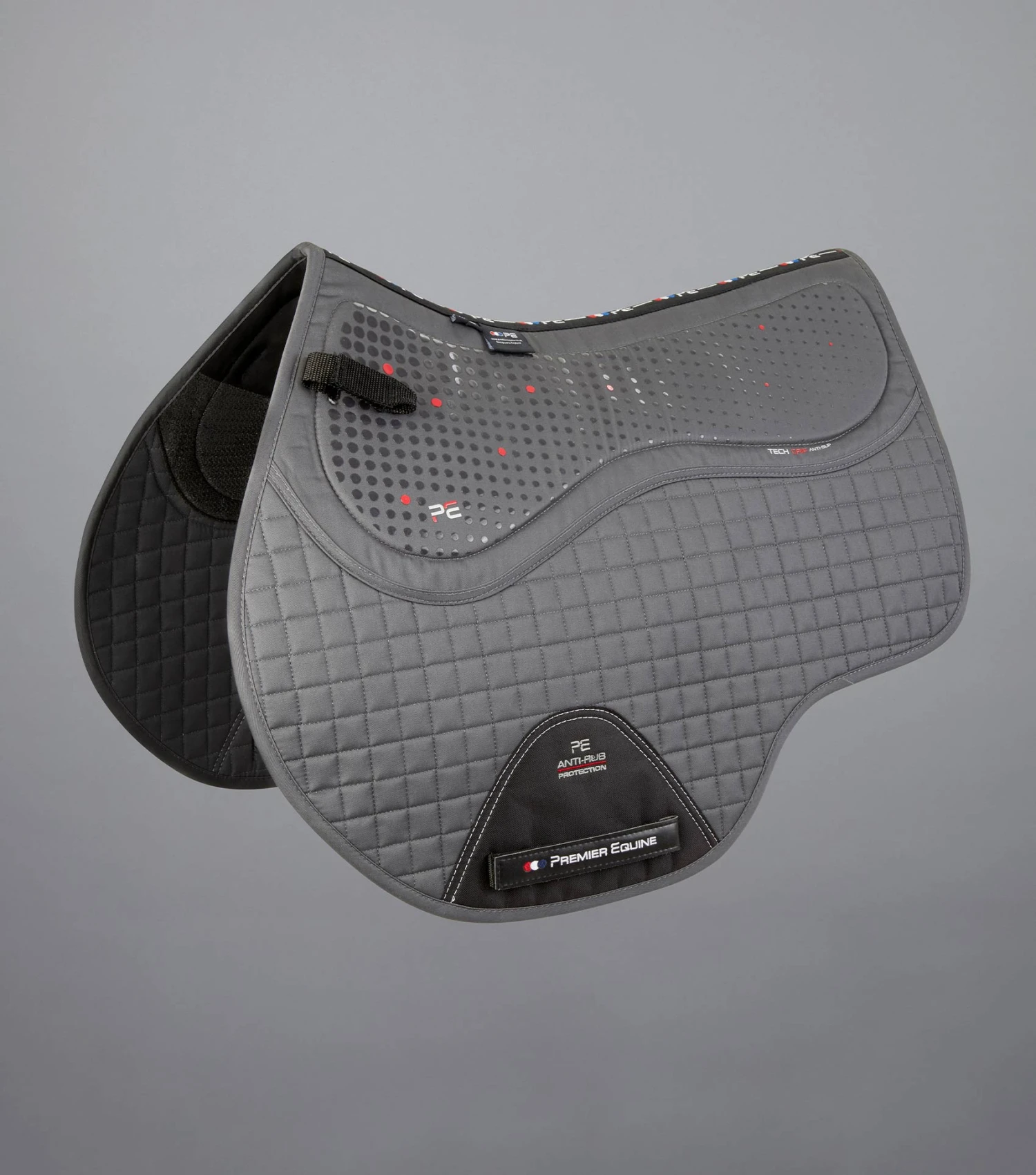 Close Contact Tech Grip Pro Anti-Slip Saddle Pad - GP/Jump Square Close Contact Tech Grip Pro Anti-Slip Saddle Pad - GP/Jump Square -Premier Equine Store Tech Grip Pro Anti Slip GP Jump Square Grey 1