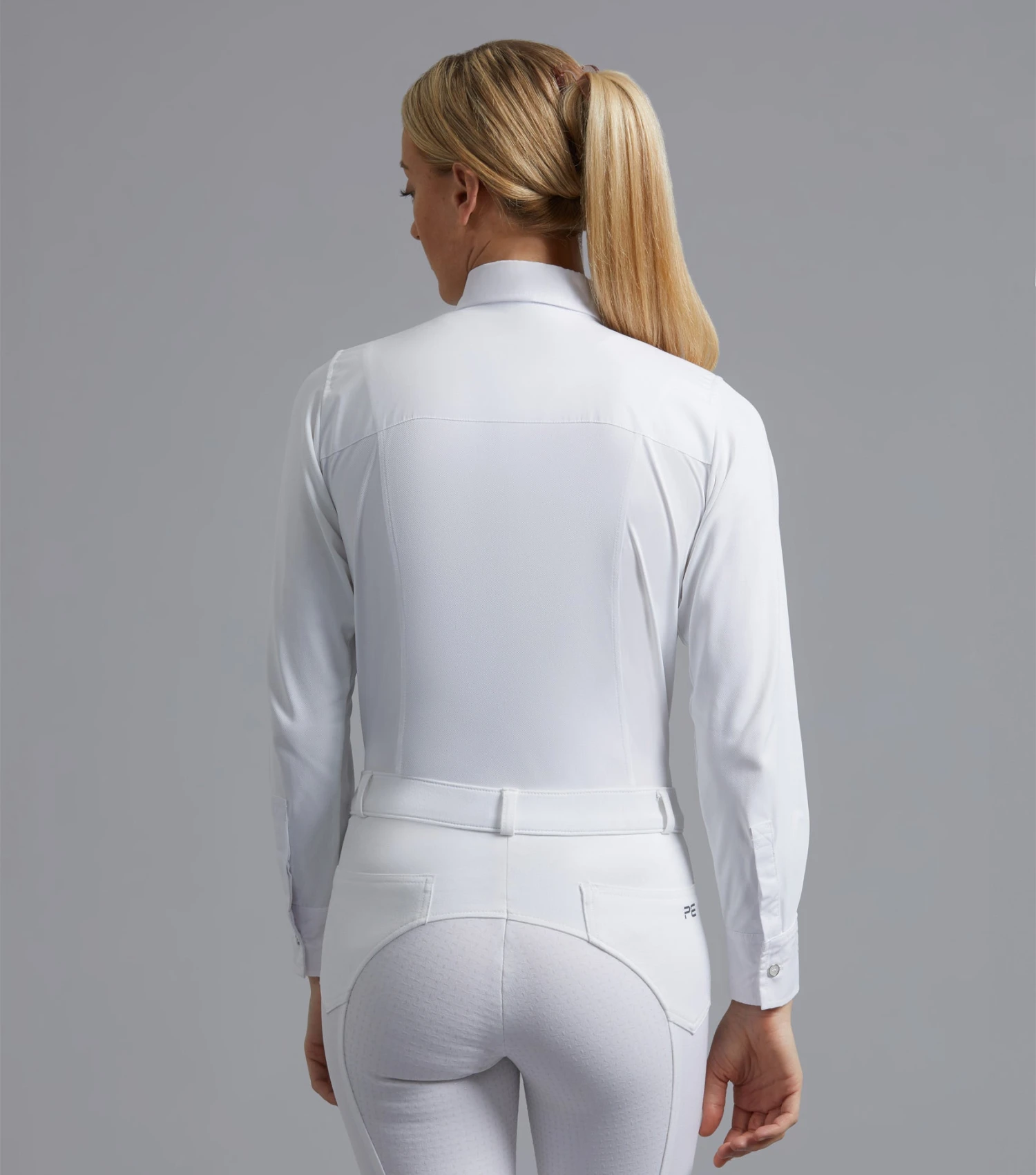 Tessa Ladies Long Sleeve Tie Shirt Tessa Ladies Long Sleeve Tie Shirt -Premier Equine Store Tessa Ladies Long Sleeve Tie shirt white 3