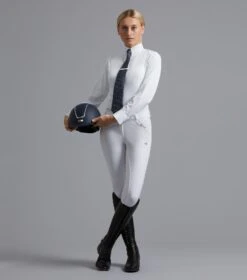 Tessa Ladies Long Sleeve Tie Shirt 7 Tessa Ladies Long Sleeve Tie Shirt -Premier Equine Store Tessa Ladies Long Sleeve Tie shirt white 6