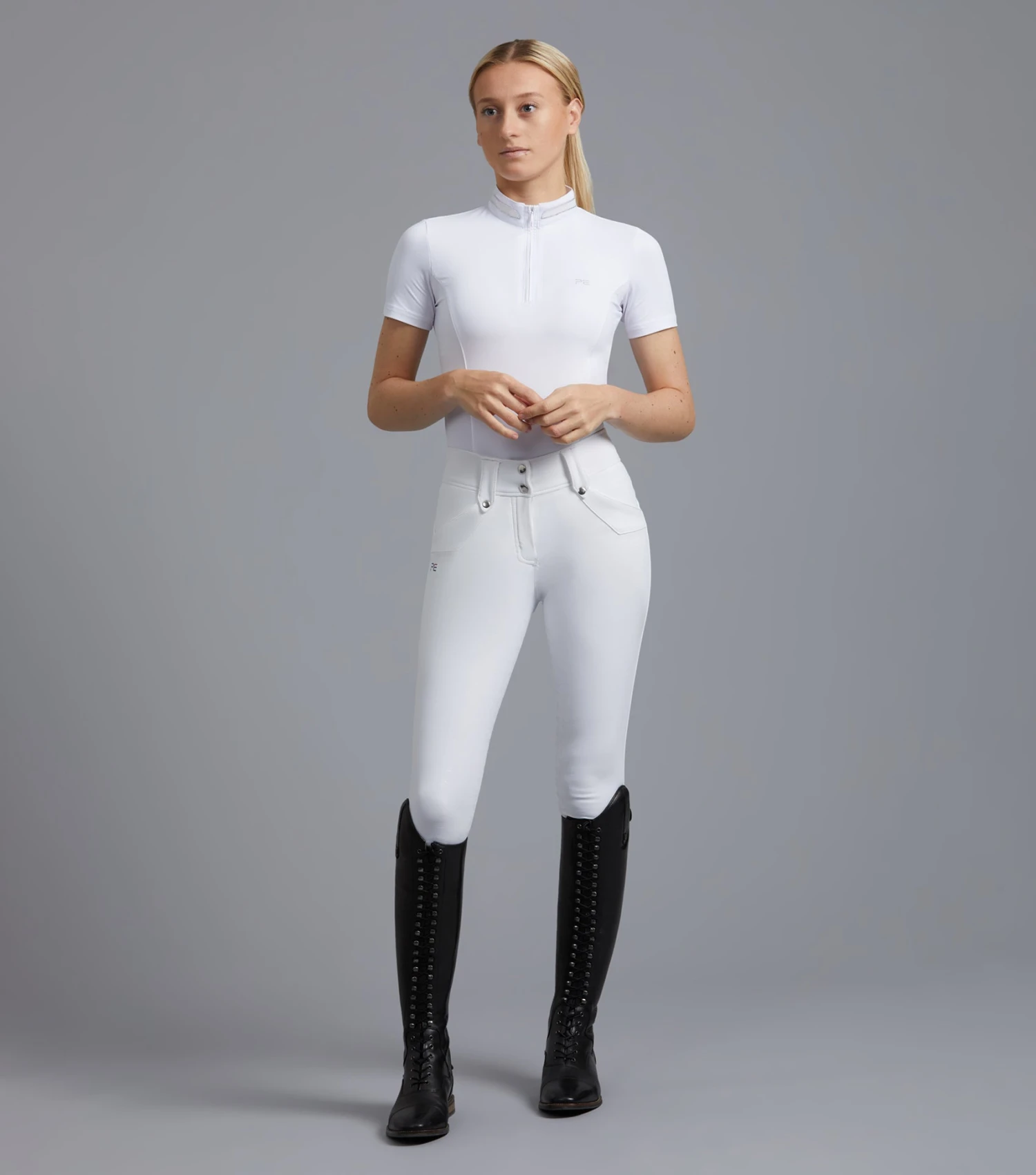 Torino Ladies Full Seat Gel Competition Riding Breeches Torino Ladies Full Seat Gel Competition Riding Breeches -Premier Equine Store Torino Ladies Full Seat Gel Riding Breeches White 1