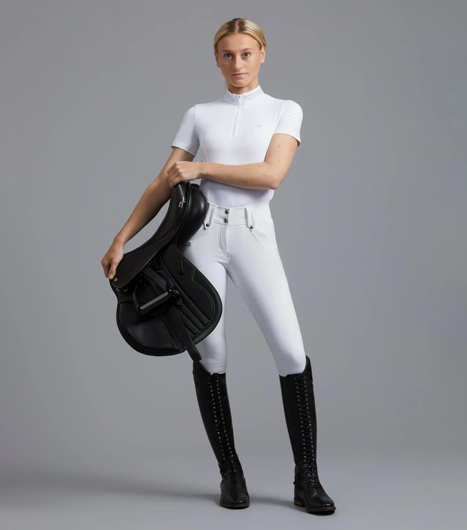 Torino Ladies Full Seat Gel Competition Riding Breeches Torino Ladies Full Seat Gel Competition Riding Breeches -Premier Equine Store Torino Ladies Full Seat Gel Riding Breeches White 2