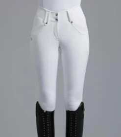 Torino Ladies Full Seat Gel Competition Riding Breeches 4 Torino Ladies Full Seat Gel Competition Riding Breeches -Premier Equine Store Torino Ladies Full Seat Gel Riding Breeches White 3