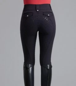 Torino Ladies Full Seat Gel Riding Breeches -Premier Equine Store TorinoLadiesFullSeatGelRidingBreeches Navy 4