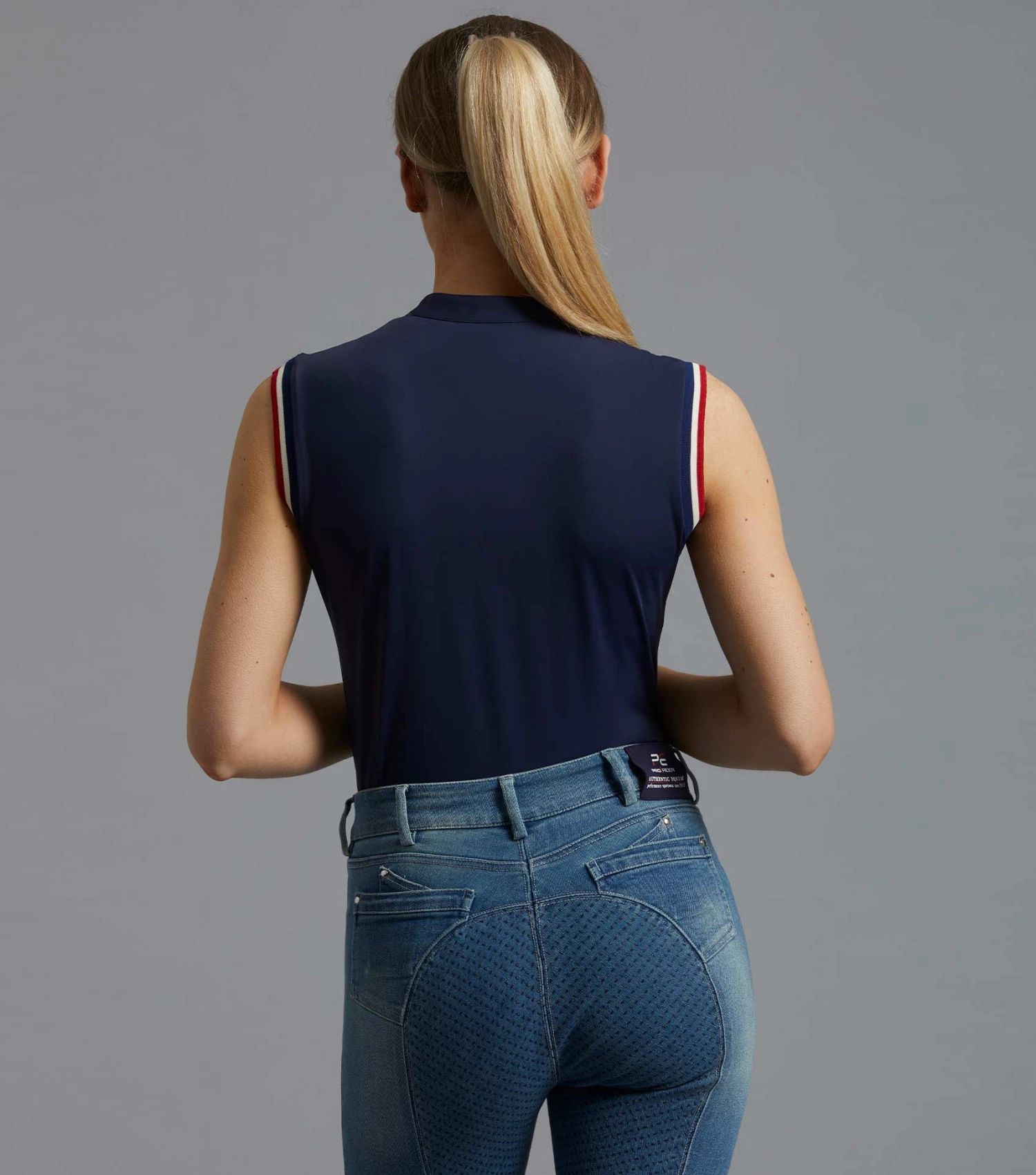 Alito Ladies Sleeveless Riding Top Alito Ladies Sleeveless Riding Top -Premier Equine Store alito sleeveless top navy 3