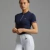 Allegra Ladies Short Sleeve Riding Top -Premier Equine Store allegra top navy 1