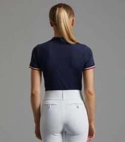 Allegra Ladies Short Sleeve Riding Top 4 Allegra Ladies Short Sleeve Riding Top -Premier Equine Store allegra top navy 3