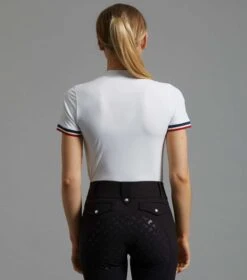 Allegra Ladies Short Sleeve Riding Top 10 Allegra Ladies Short Sleeve Riding Top -Premier Equine Store allegra top white 3