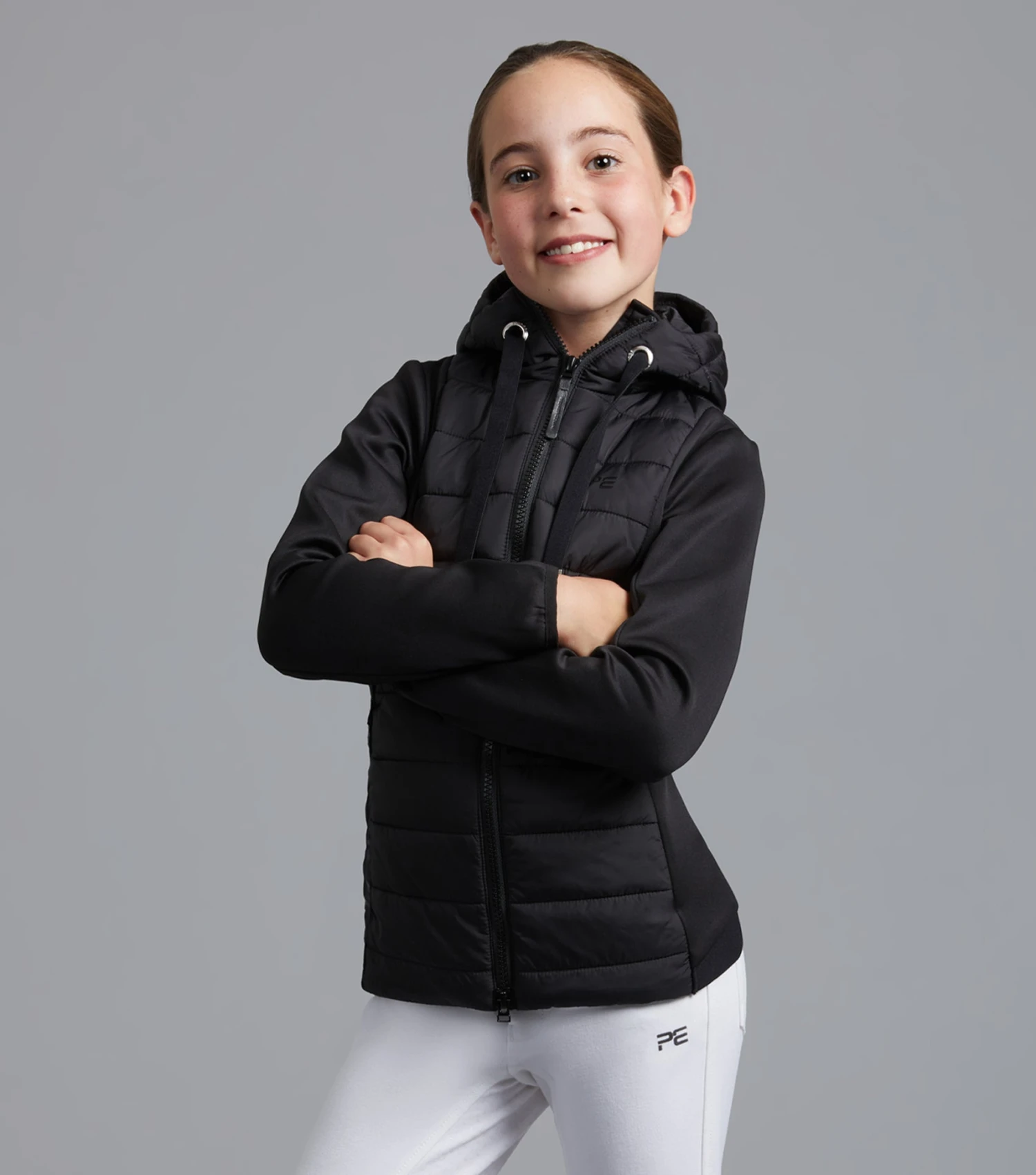 Arion Junior Unisex Riding Jacket With Hood Arion Junior Unisex Riding Jacket With Hood -Premier Equine Store arion junior mid layer black 1