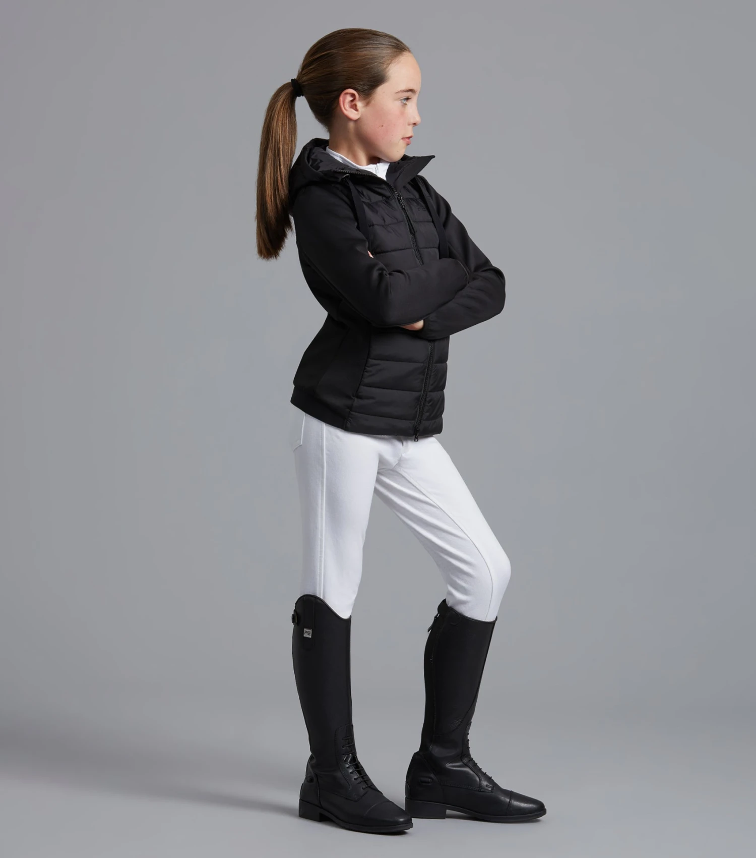 Arion Junior Unisex Riding Jacket With Hood Arion Junior Unisex Riding Jacket With Hood -Premier Equine Store arion junior mid layer black 2