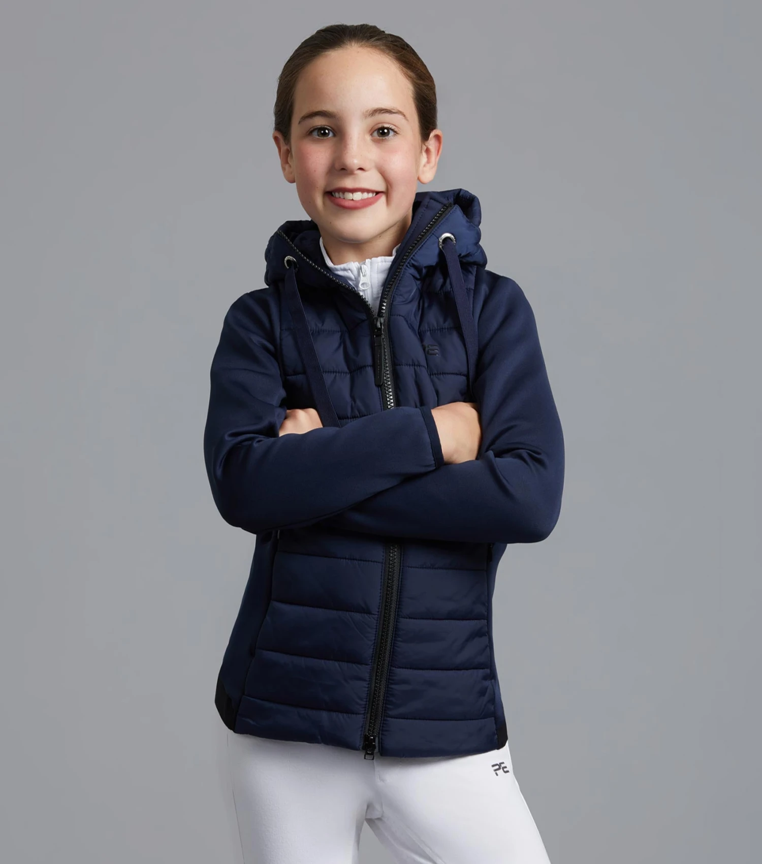 Arion Junior Unisex Riding Jacket With Hood Arion Junior Unisex Riding Jacket With Hood -Premier Equine Store arion junior mid layer navy 1