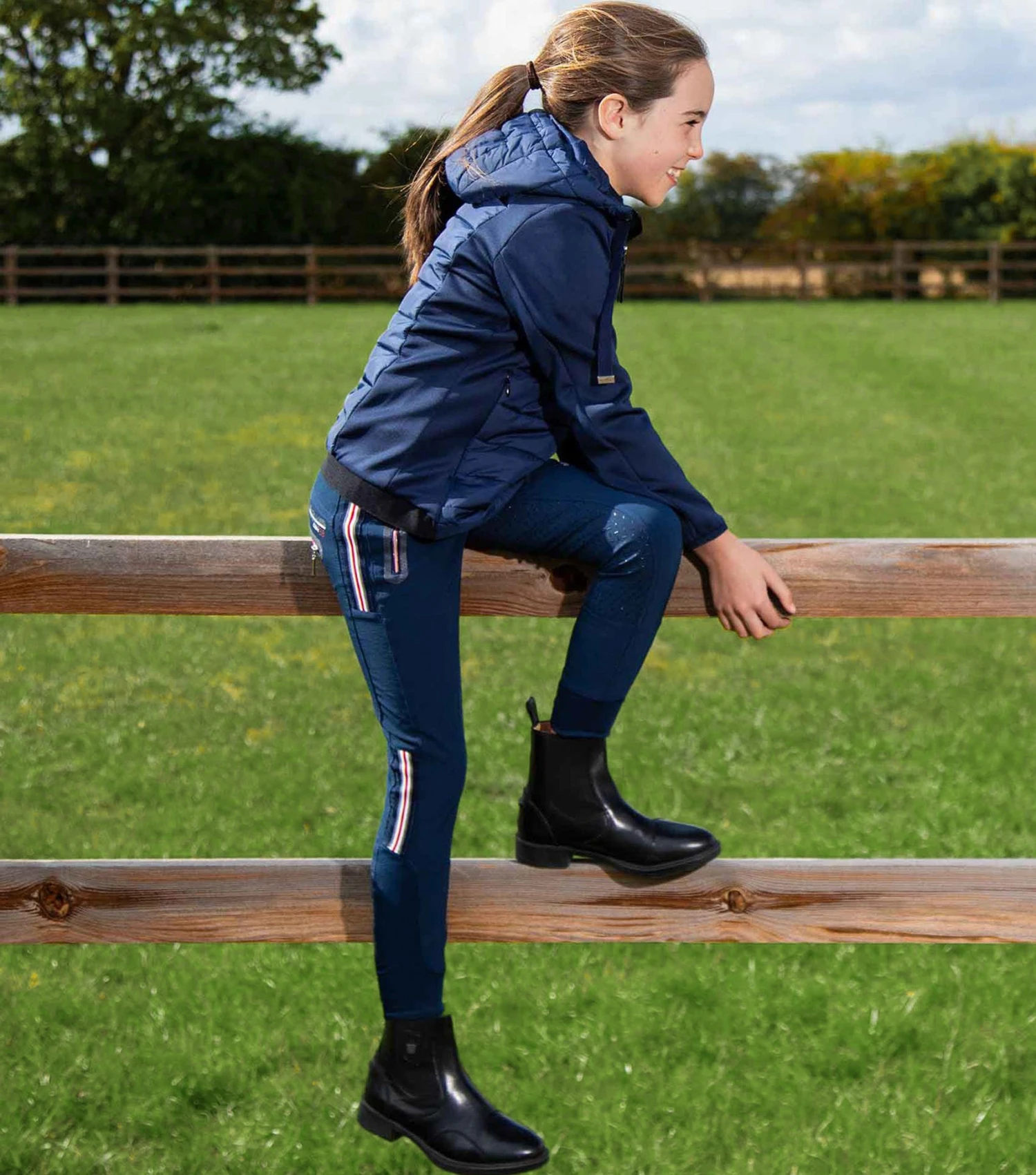 Arion Junior Unisex Riding Jacket With Hood Arion Junior Unisex Riding Jacket With Hood -Premier Equine Store arion junior mid layer navy 2