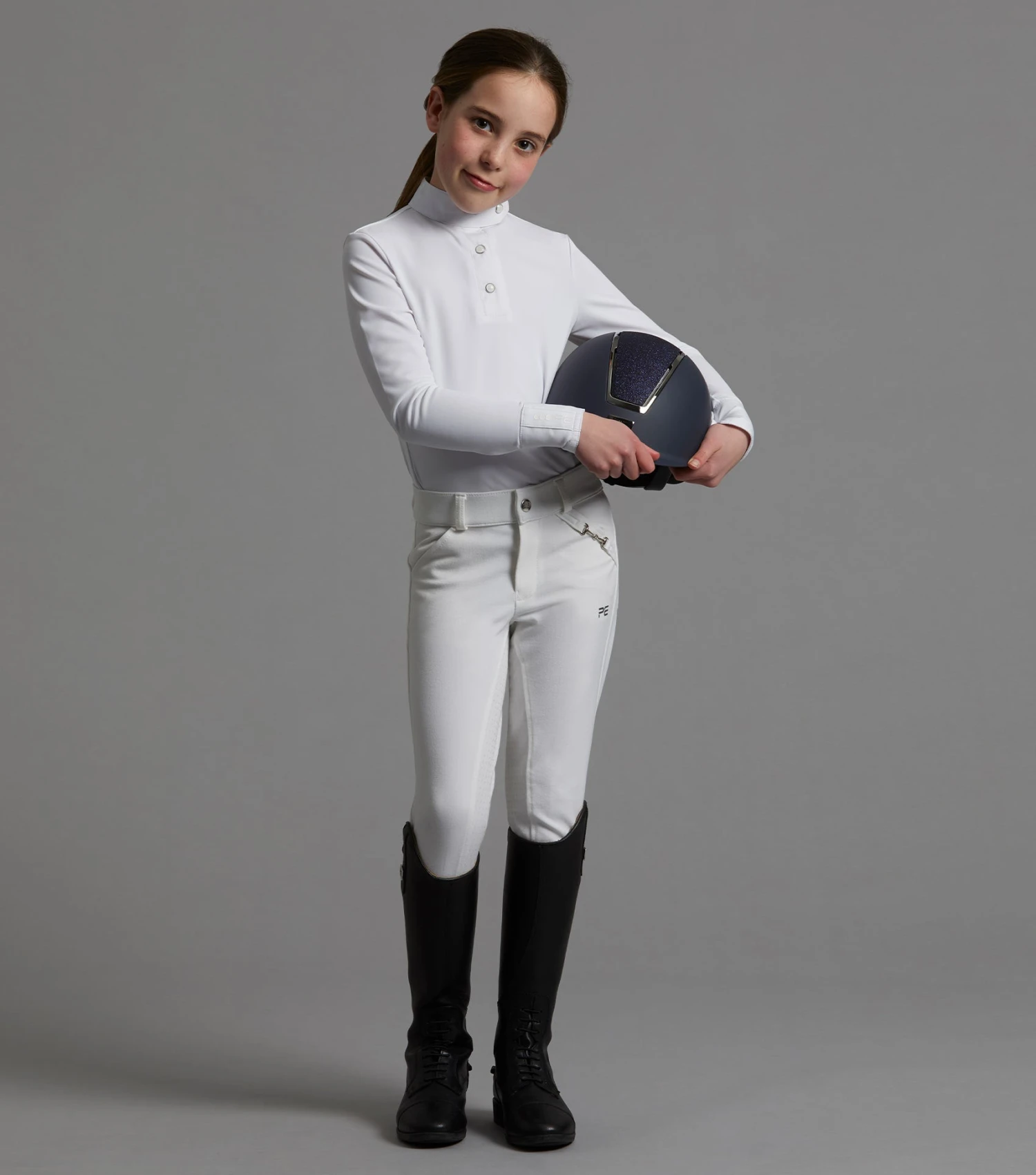 Brava Girls Full Seat Gel Competition Riding Breeches Brava Girls Full Seat Gel Competition Riding Breeches -Premier Equine Store brava kids breeches white 2