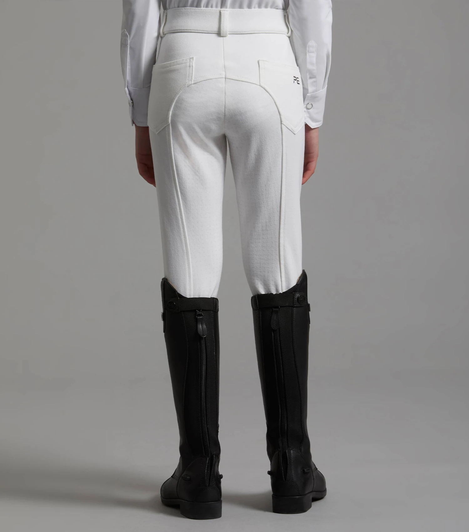 Brava Girls Full Seat Gel Competition Riding Breeches Brava Girls Full Seat Gel Competition Riding Breeches -Premier Equine Store brava kids breeches white 3