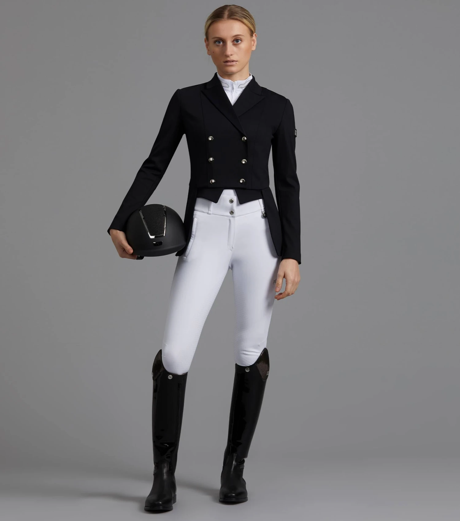Capriole Ladies Short Tail Dressage Jacket Capriole Ladies Short Tail Dressage Jacket -Premier Equine Store capriole competition jacket black 2