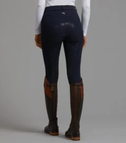 Cassa Ladies Full Seat Gel Riding Breeches -Premier Equine Store cassa ladies breeches navy 3