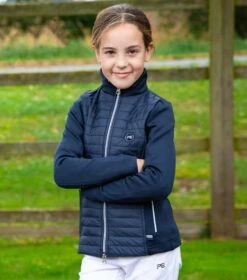 Mini Elena Girl's Hybrid Riding Jacket 9 Mini Elena Girl's Hybrid Riding Jacket -Premier Equine Store elena kids hybrid technical jacket navy 2