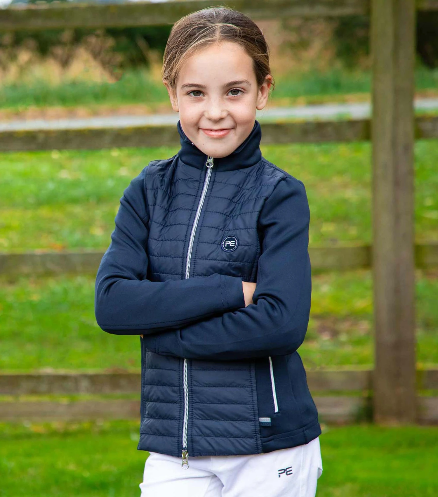 Mini Elena Girl's Hybrid Riding Jacket Mini Elena Girl's Hybrid Riding Jacket -Premier Equine Store elena kids hybrid technical jacket navy 2