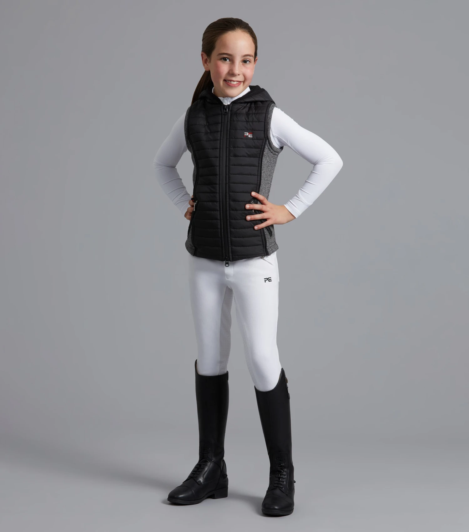 Mini Lamera Girl's Hybrid Riding Gilet Mini Lamera Girl's Hybrid Riding Gilet -Premier Equine Store lamera kids gilet black 6